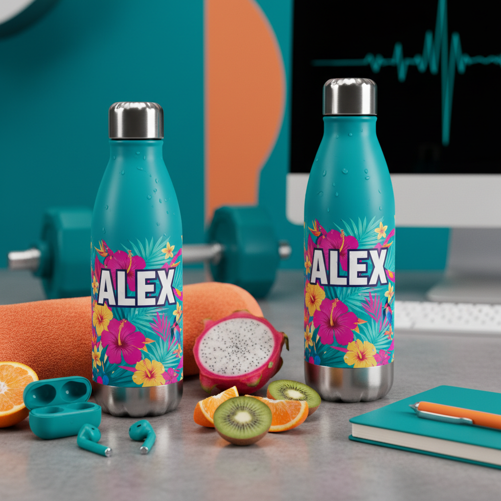 Customised name printed water bottles - Kase Culture