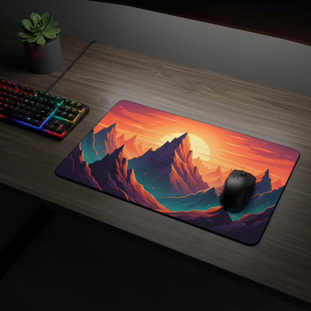 Customised art print mouse pad on gaming desk - Kase Culture